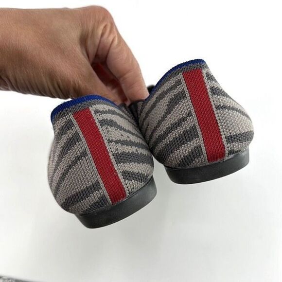 Rothy’s Womens The Point Gray Zebra Pointed Flats Shoes Size W6.5 - Picture 3 of 7